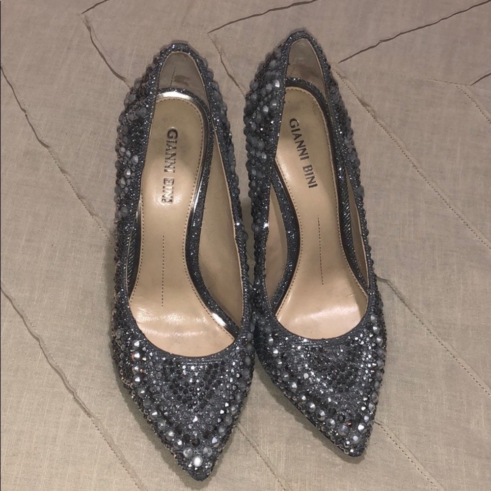 Gianni Bini Zebbi Jeweled Pointed Pumps